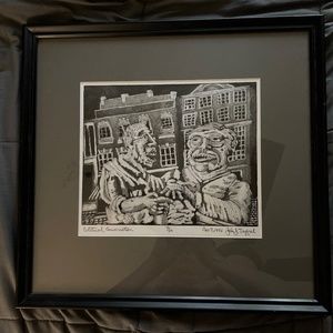 Signed, framed, vintage fine art